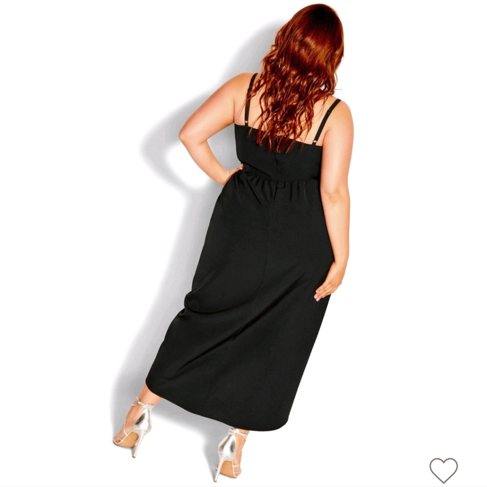 City Chic Sassy V Dress Black Size 18 NWT - Picture 4 of 16
